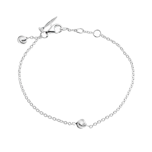 Le Knot Flat Drop Armband von Drakenberg Sjölin in Silber mit zwei glänzenden Knoten