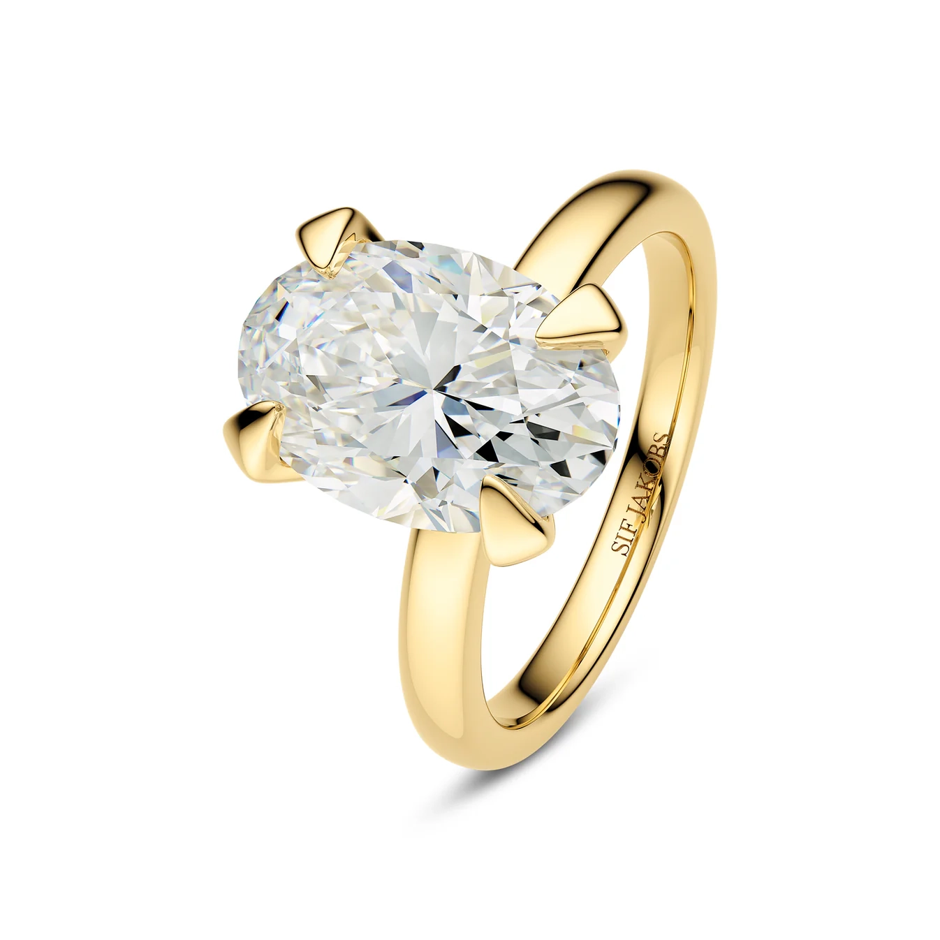 Sif Jakobs - Grace Ovale Solitaire Ring 14K Guld 3.00 ct