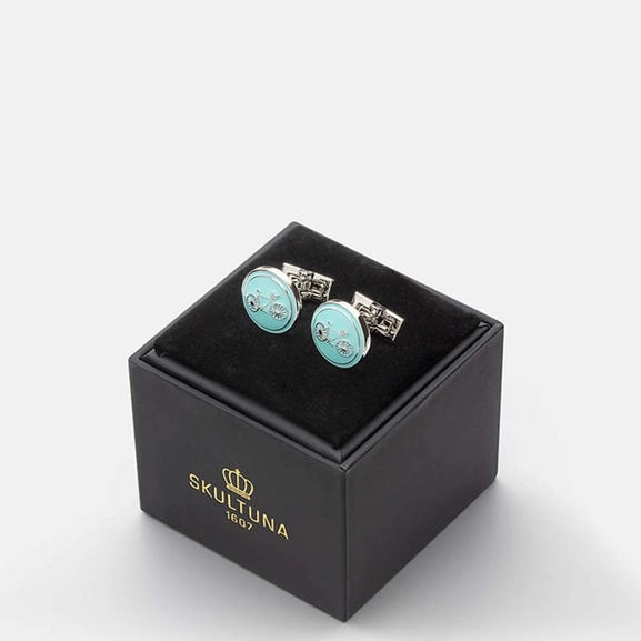 Manschettknappar Themocracy Silver Ljusblå - Skultuna - Snabb frakt & paketinslagning - Nordicspectra.se