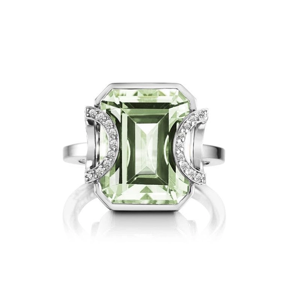 Little Magic Star Ring Green Quartz White Gold - Efva Attling - Suuri valikoima & ilmainen lahjapaketointi - Nordicspectra.fi