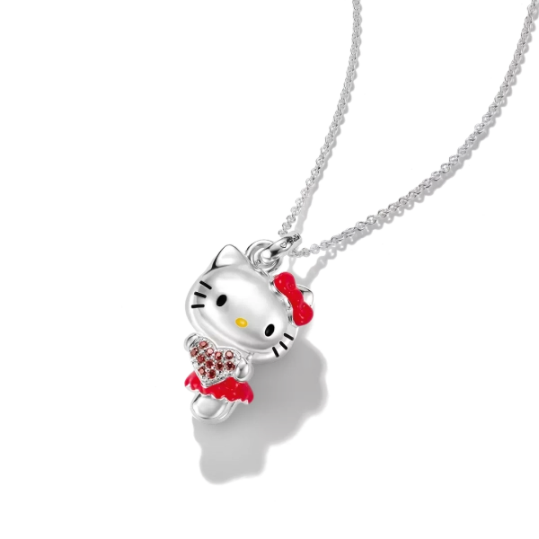 röd rosett och gnistrande zirconiahjärta från Thomas Sabo.