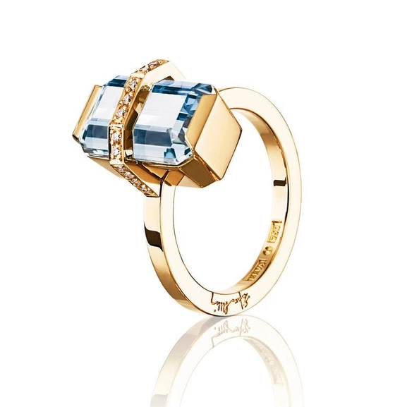 Little Bend Over Aquamarine Gold - Efva Attling ringar - Snabb frakt & paketinslagning - Nordicspectra.se