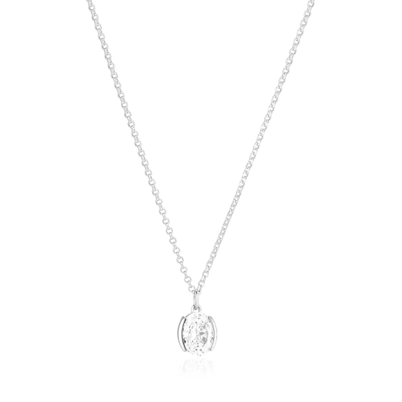 Ellisse Carezza Halsband från Sif Jakobs i silver med gnistrande Cubic Zirconia-stenar