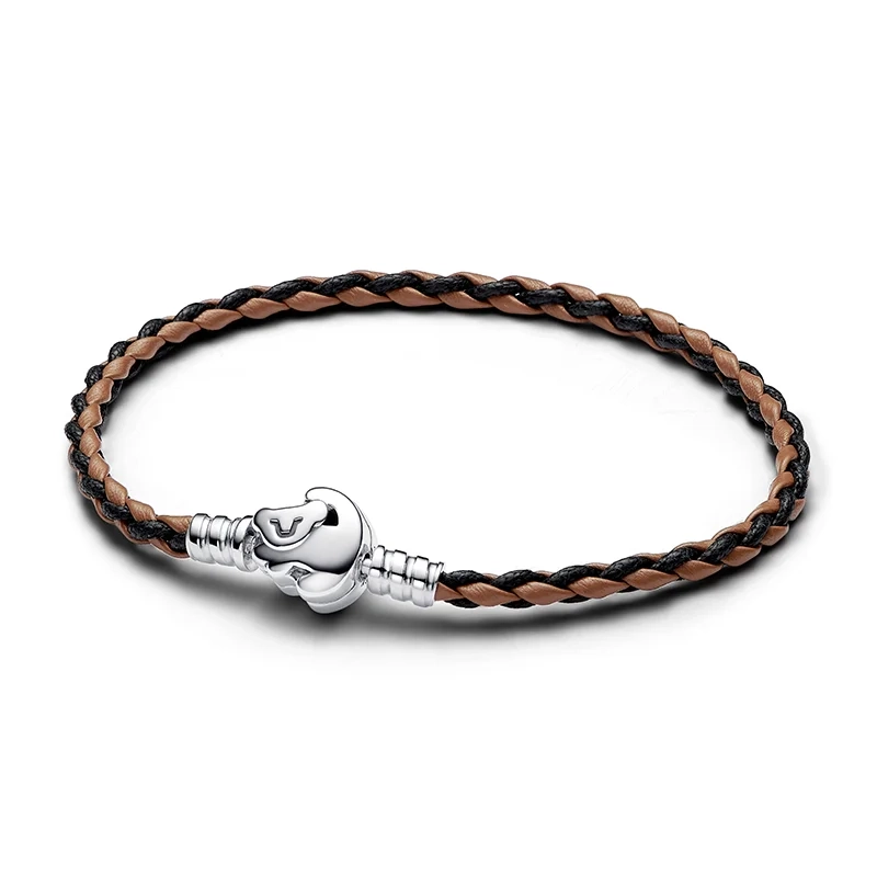 PANDORA - Pandora Moments Flätat Läderarmband med Disney Lejonkungen