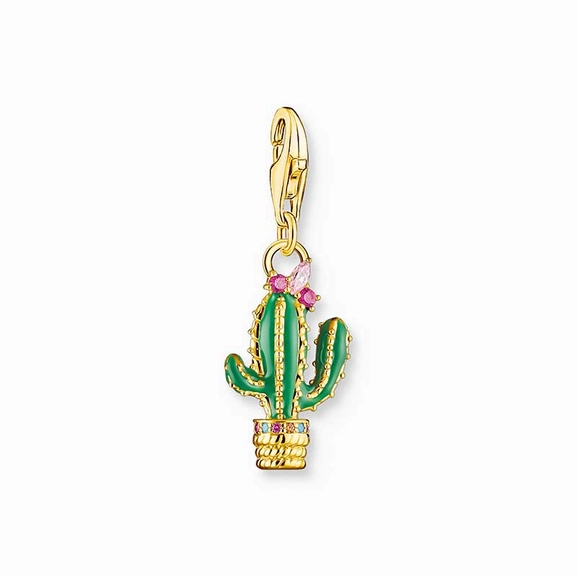 Charm-Anhänger grüner Kaktus vergoldet von Thomas Sabo, Schneller Versand - Nordicspectra.de
