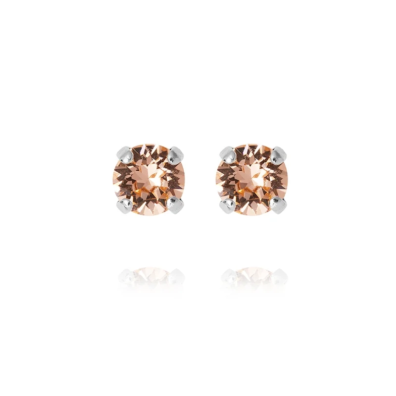 Caroline Svedbom - Mini Stud Earrings Rhodium Light Peach