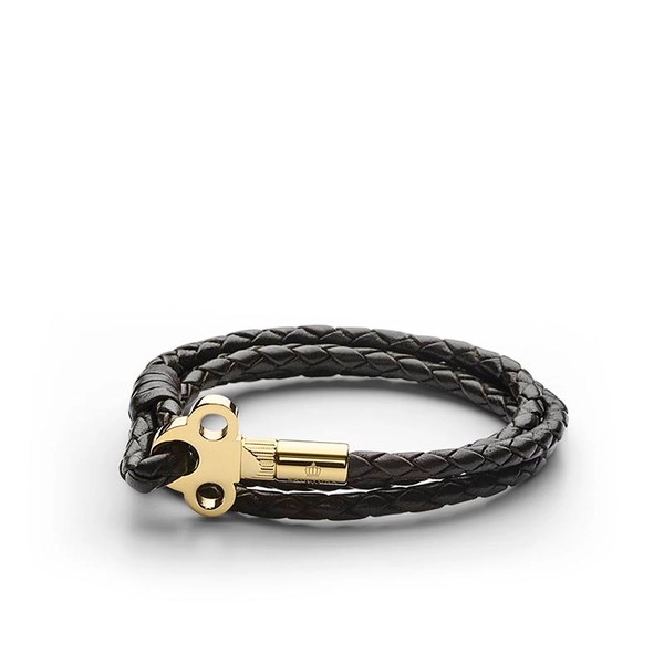 The Key Leather Bracelet Gold - Black - Skultuna - Snabb frakt & paketinslagning - Nordicspectra.se