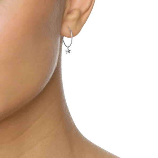 Presentset med halsband och creoler med stjärnhängen i sterlingsilver