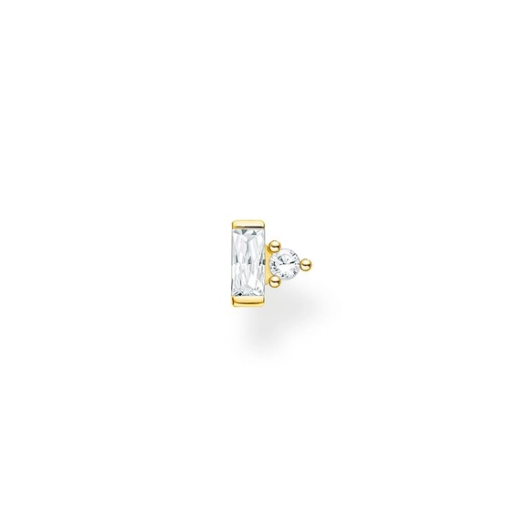 Einzel Ohrstecker Weisser Stein Gold von Thomas Sabo, Schneller Versand - Nordicspectra.de