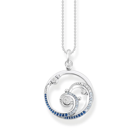 Kette Welle Mit Blauen Steinen von Thomas Sabo, Schneller Versand - Nordicspectra.de