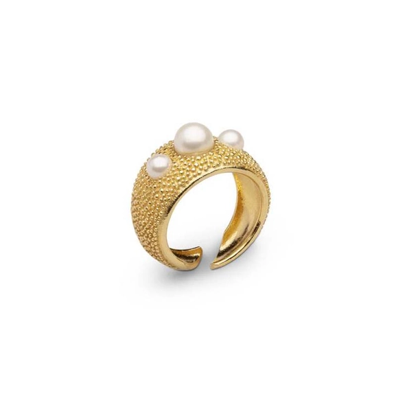 Pearl Bubble Ring Gold -CU Jewellery - Snabb frakt & paketinslagning - Nordicspectra.se
