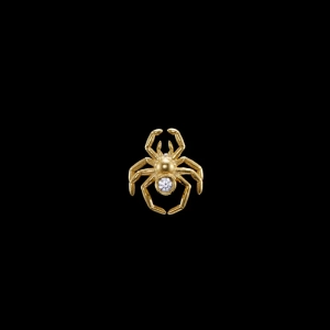 Spider Ear Stud Gold i 18K guldpläterat silver med labbodlad diamant