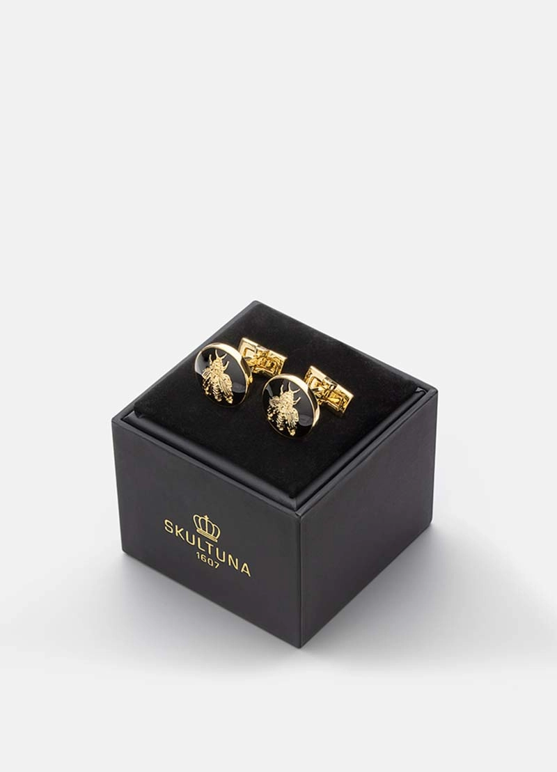 Manschettknappar Napoleon Bee Guld Baroque Svart - Skultuna - Snabb frakt & paketinslagning - Nordicspectra.se