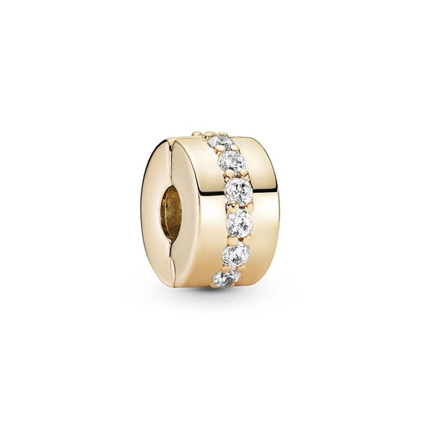 Klar Glittrande Rad Clipberlock 14K Guld - PANDORA - Snabb frakt & paketinslagning - Nordicspectra.se