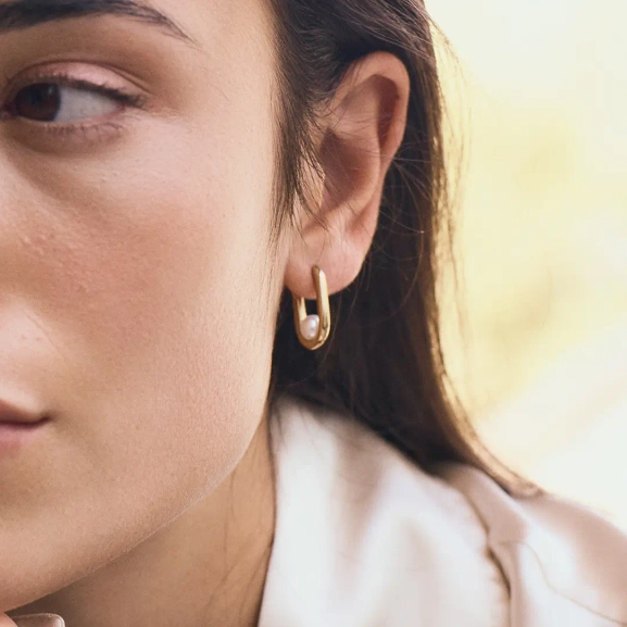 Modernist Pearl Hoops S Gold - Edblad - Snabba leveranser - Gratis paketinslagning