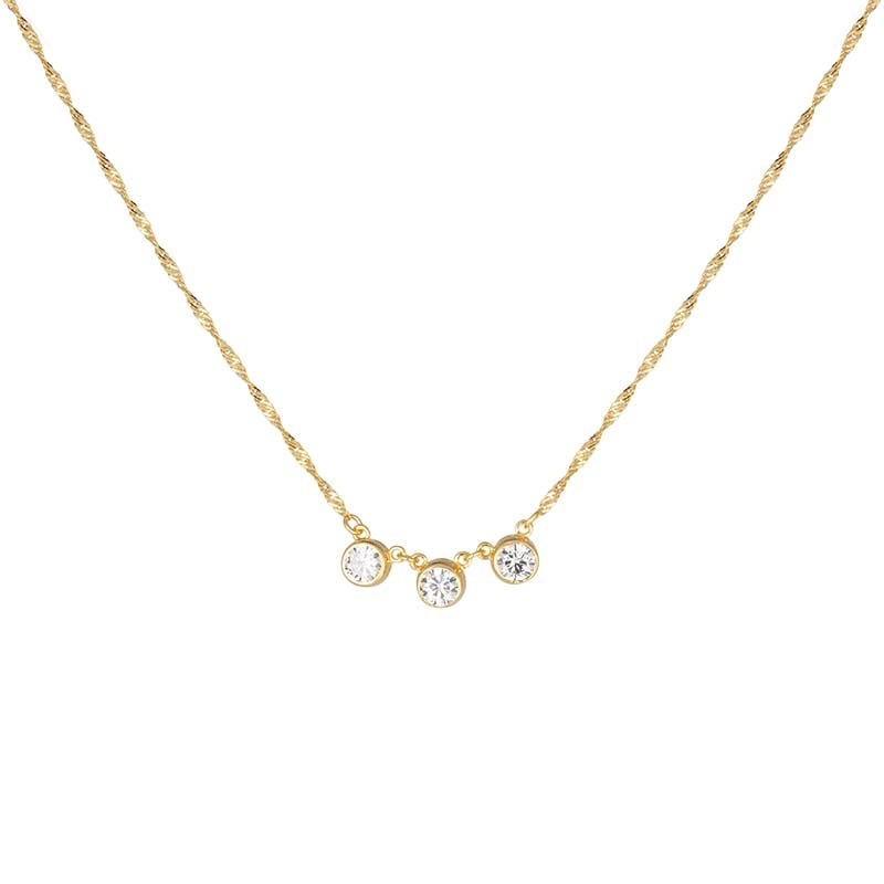 CU Jewellery - Cubic Tripple Necklace Gold