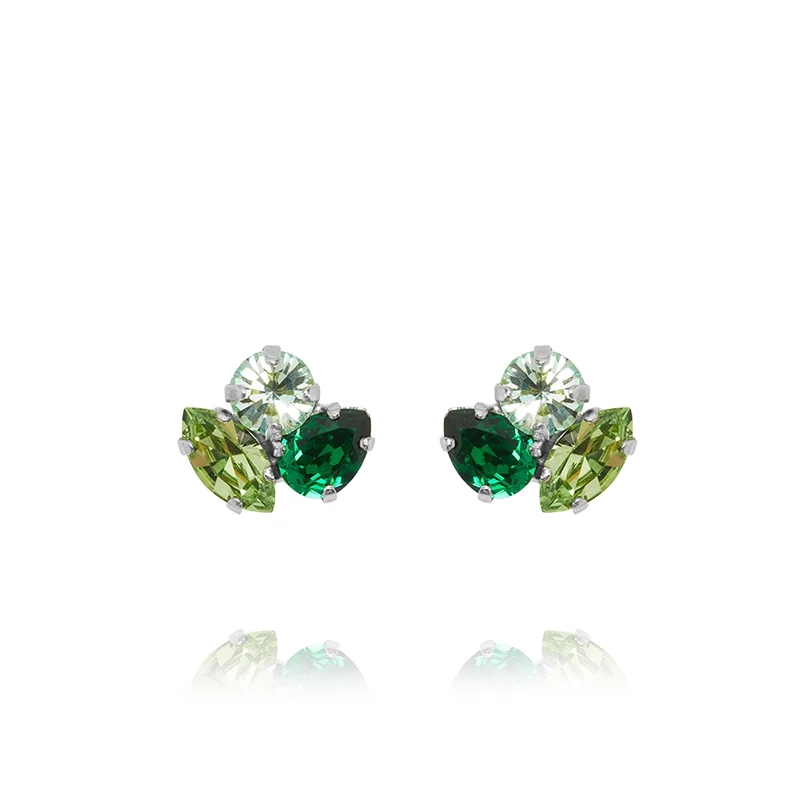 Caroline Svedbom - Ana Earrings Rhodium Majestic Green Combo
