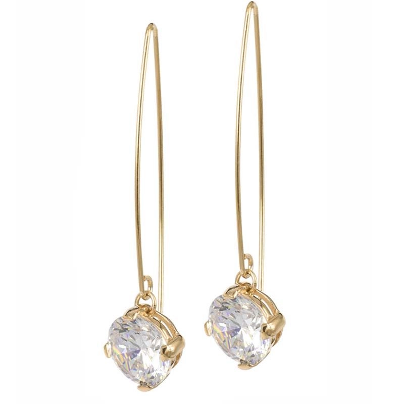 Astrid & Agnes - FRIDA Långa Örhängen Kristall/Guld