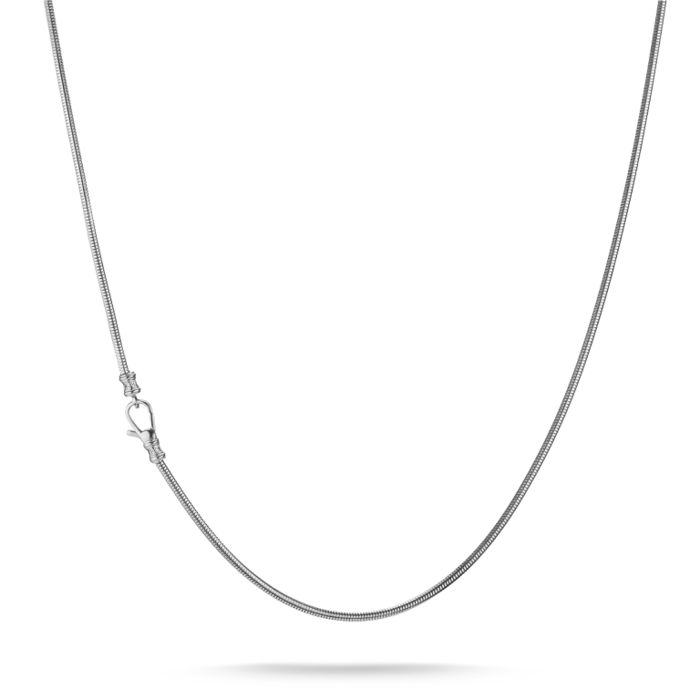 Rebel Ormlänk 2 mm halsband i blankt stål