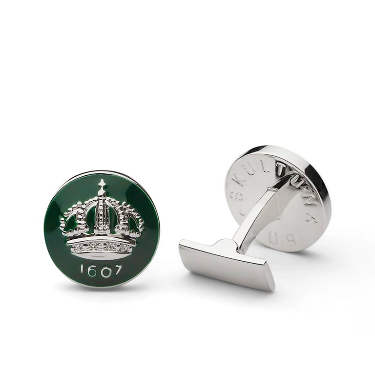 Cuff Links Crown Racing Green Silver Plated - Skultuna - Snabb frakt & paketinslagning - Nordicspectra.se