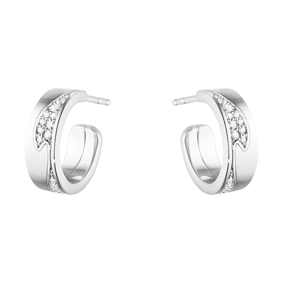 Fusion Kleine Ohrringe Weißes Gold & Diamant 0.18 ct von Georg Jensen, Schneller Versand - Nordicspectra.de