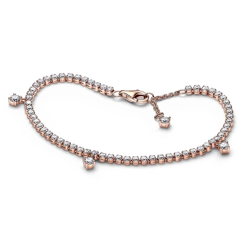 PANDORA - Sparkling Drops Tennis Bracelet Rosé