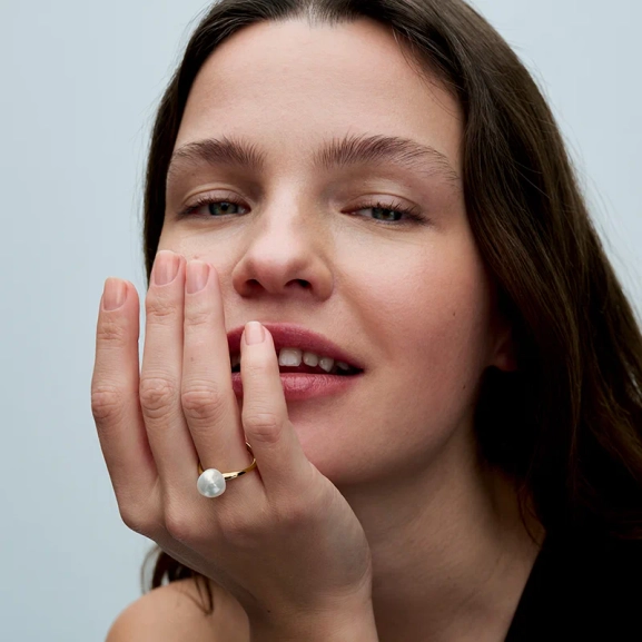Barocke Behandelte Süßwasserzuchtperle Ring - PANDORA - Nordic Spectra
