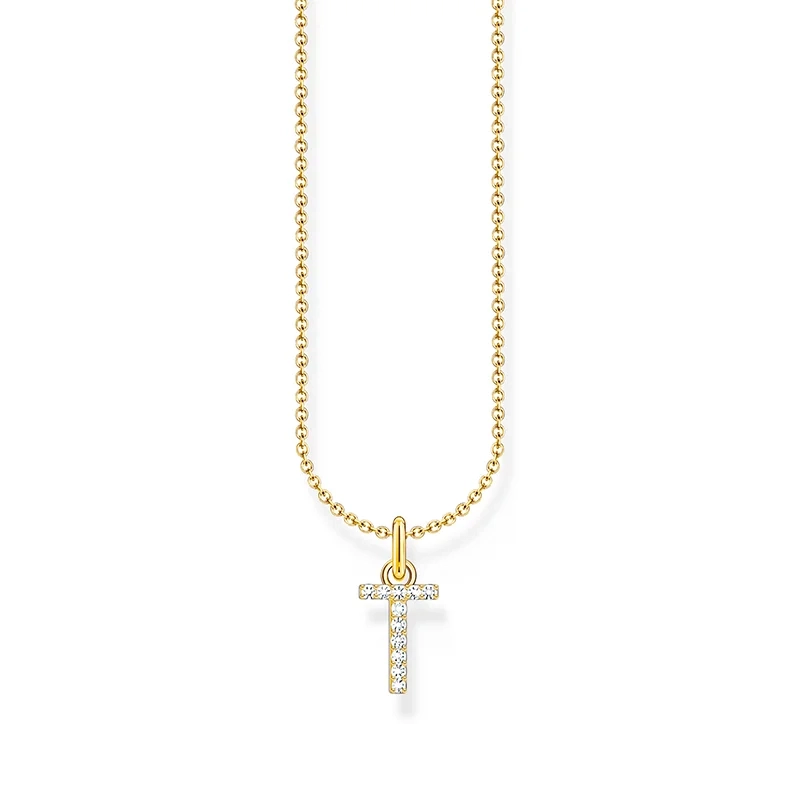 Thomas Sabo - Glittrande Bokstavshalsband T Guld