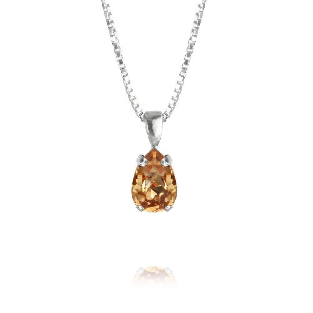 Caroline Svedbom - Petite Drop Necklace Rhodium Light Colorado Topaz