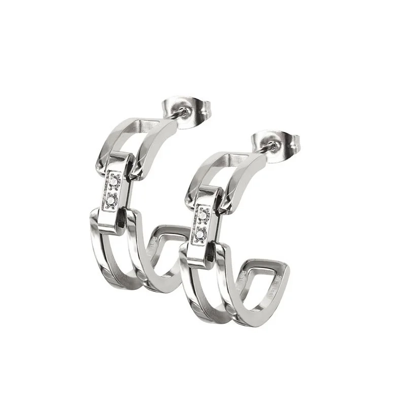 Astrid & Agnes - CHERRIE Crystal Örhängen Stål