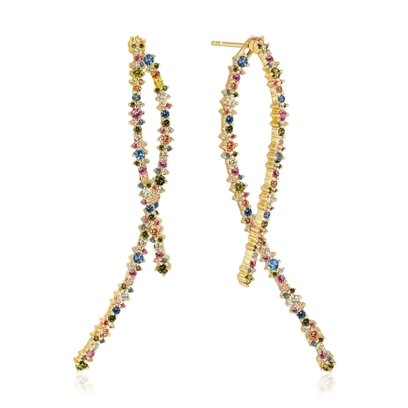 Livigno Lungo Earrings Mix Gold Sif Jakobsilta