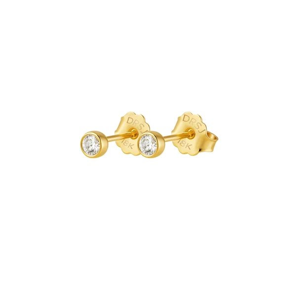 Hope Single Studs Diamond Gold: Klassische 18-karätige Goldohrringe mit Brillantschliff-Diamanten