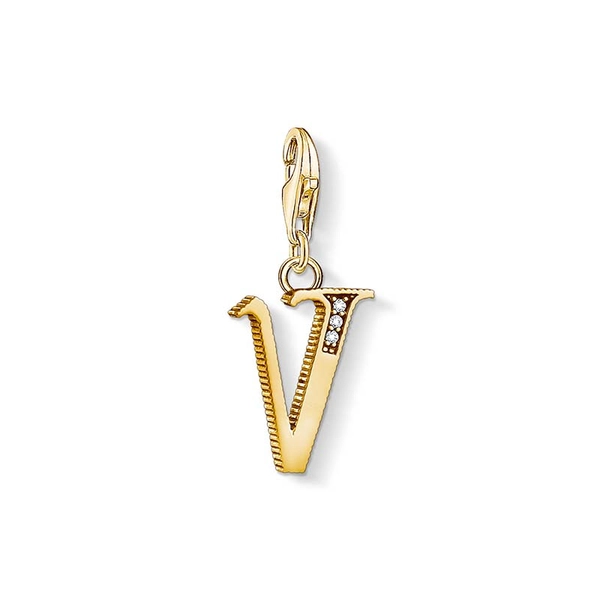 Charm-Anhänger Buchstabe V Gold von Thomas Sabo, Schneller Versand - Nordicspectra.de
