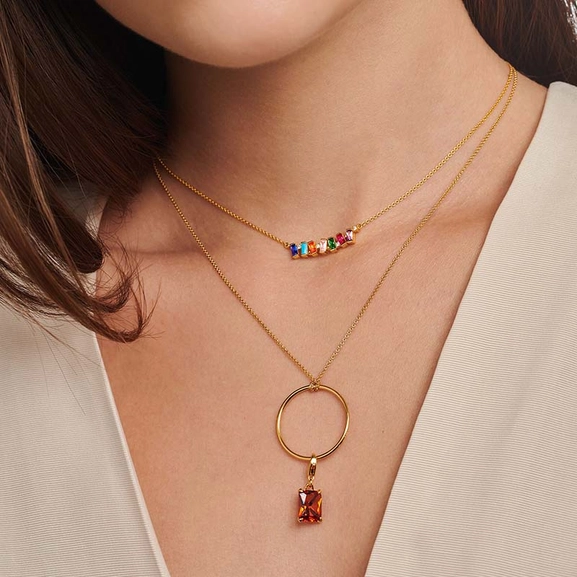 Orange Sten Guld Berlock - Thomas Sabo berlock - Snabb frakt & paketinslagning - Nordicspectra.se
