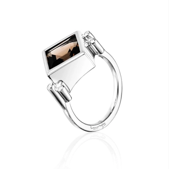 Shiny Memory Ring - Smokey Quartz von Efva Attling, Schneller Versand - Nordicspectra.de