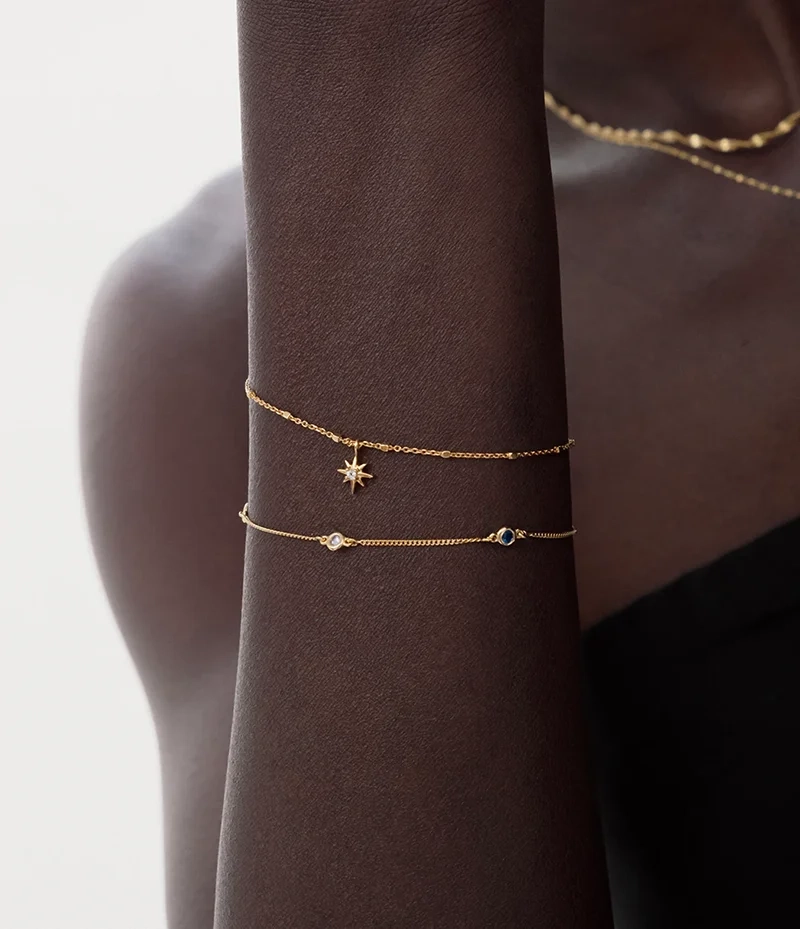 North Star Bracelet Gold - Syster P - Snabb leverans & Gratis paketinslagning - Nordic Spectra