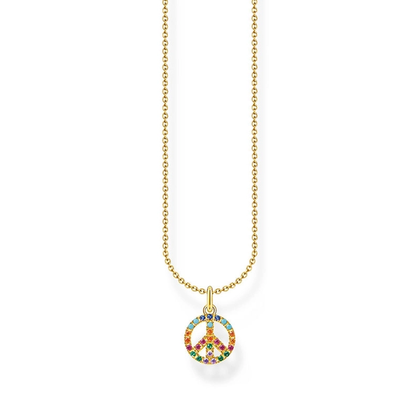 Necklace Peace Colourful Stones Gold - Thomas Sabo - Suuri valikoima & ilmainen lahjapaketointi - Nordicspectra.fi