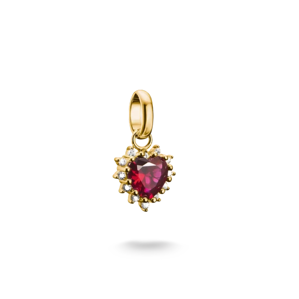 CC Connect Anhänger „Rotes Herz mit funkelnden Steinen“ in Gold - Thomas Sabo - Nordic Spectra