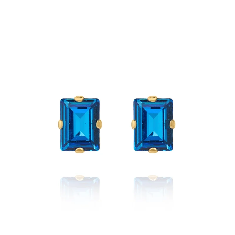 Caroline Svedbom - Diora Stud Earrings Gold Recreated Iceblue