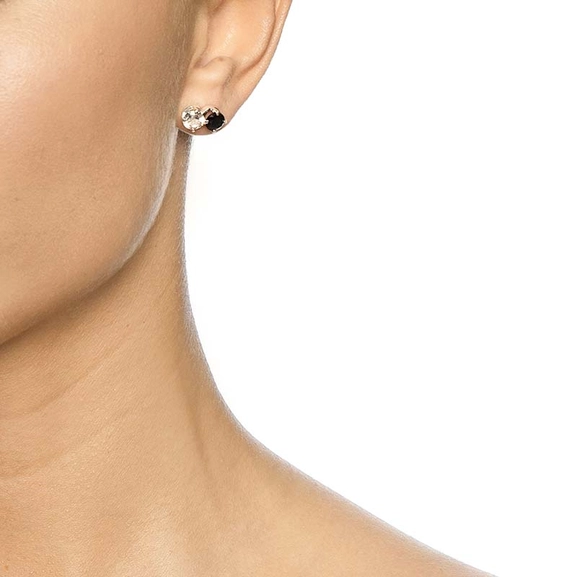 The Storm & I Ear Crystal Quartz/Onyx - Efva Attling - Skandinaviska Designsmycken - Nordic Spectra
