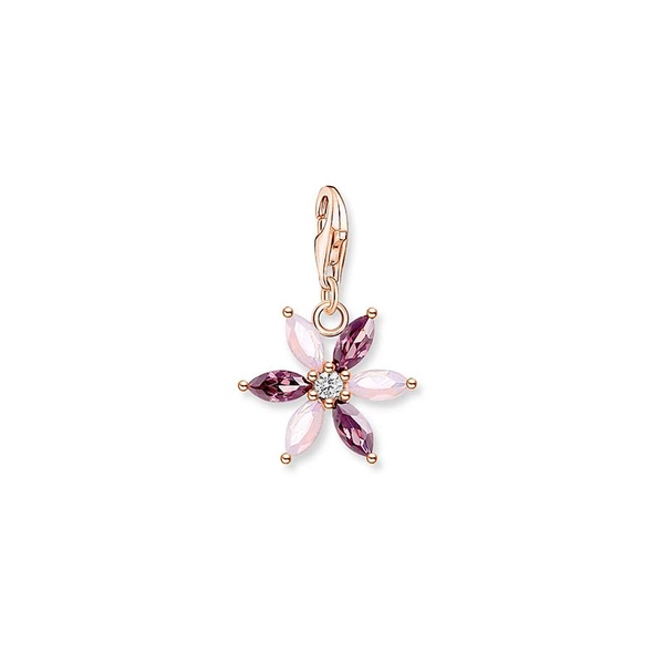 Charm-Anhänger Blume Rosa Steine Roségold von Thomas Sabo, Schneller Versand - Nordicspectra.de