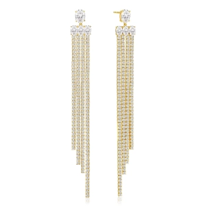 Ellisse Lungo Grande Earrings Gold Sif Jakobsilta