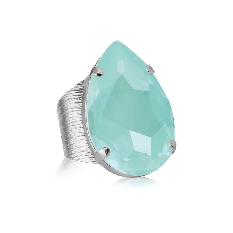 Caroline Svedbom - Perfect Drop Ring Rhodium Soft Mint