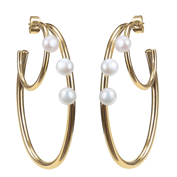 PALMA Double Hoops Örhängen Guld - Astrid & Agnes - Nordic Spectra