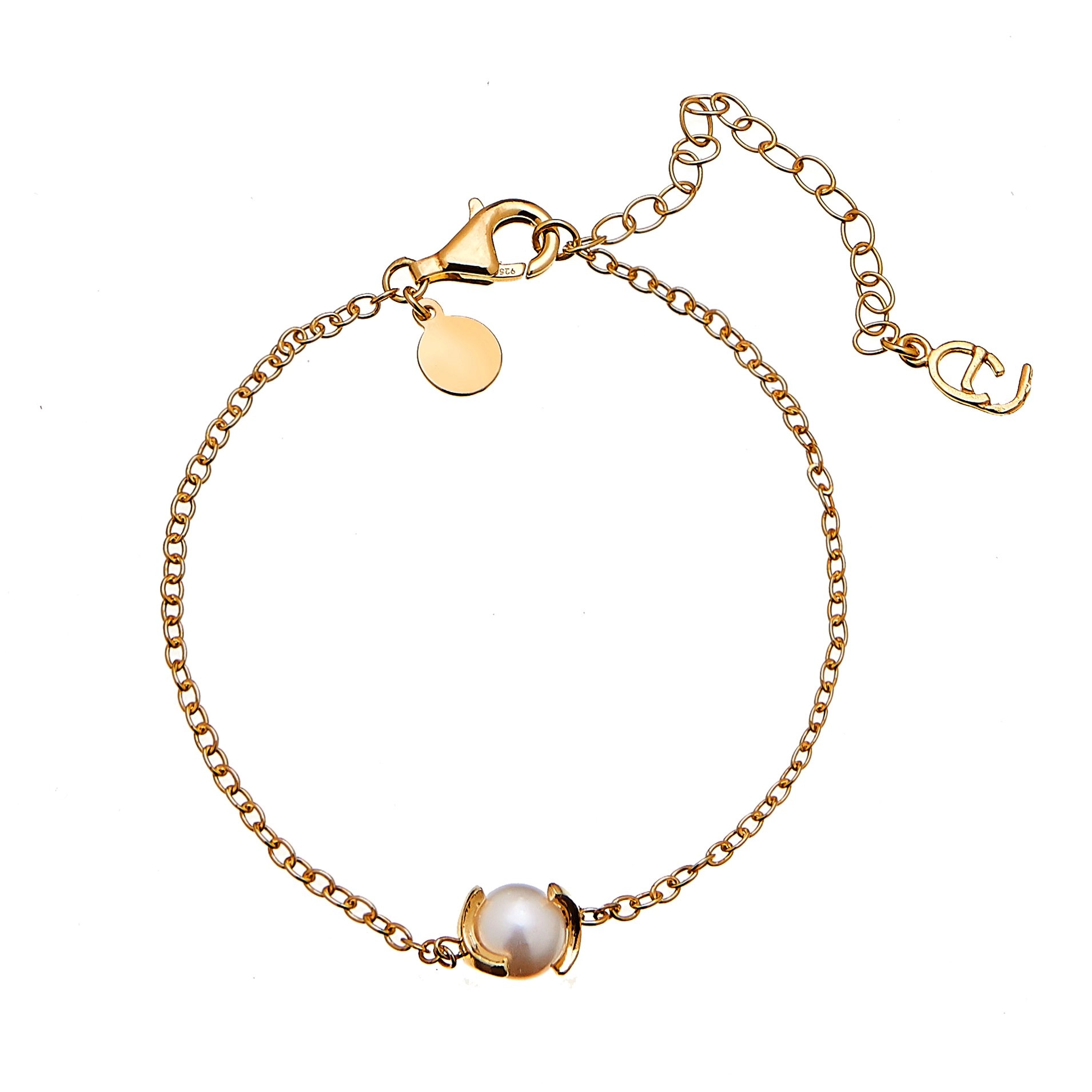 CU Jewellery - Pearl Chain Bracelet Gold