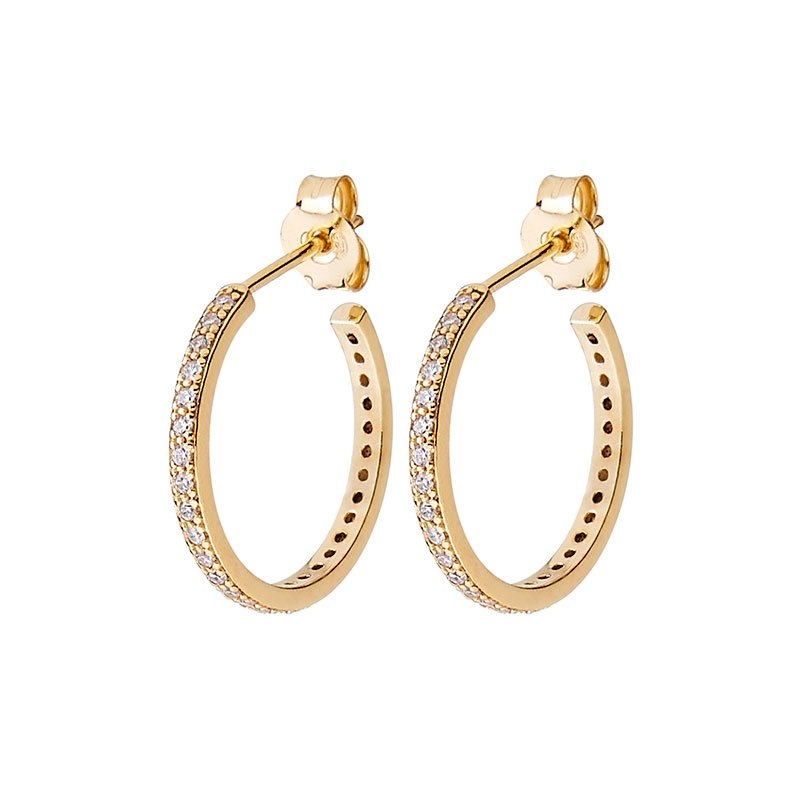 CU Jewellery - Two Round Stone Ear Gold