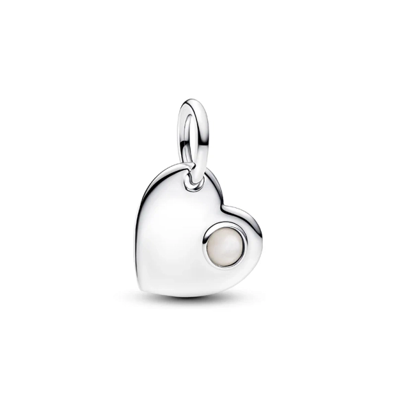 Herzförmiger Anhänger von PANDORA aus Silber mit weißem Zirkonia