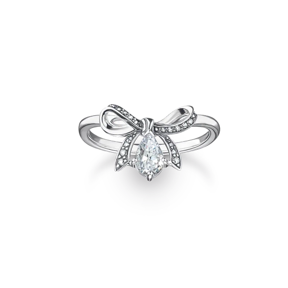 Ring med Rosett & Droppformad sten - Thomas Sabo - Snabb leverans & paketinslagning - Nordic Spectra
