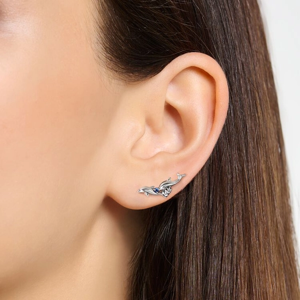 Ohrringe Ear Climber Delfine Mit Blauen Steinen von Thomas Sabo, Schneller Versand - Nordicspectra.de