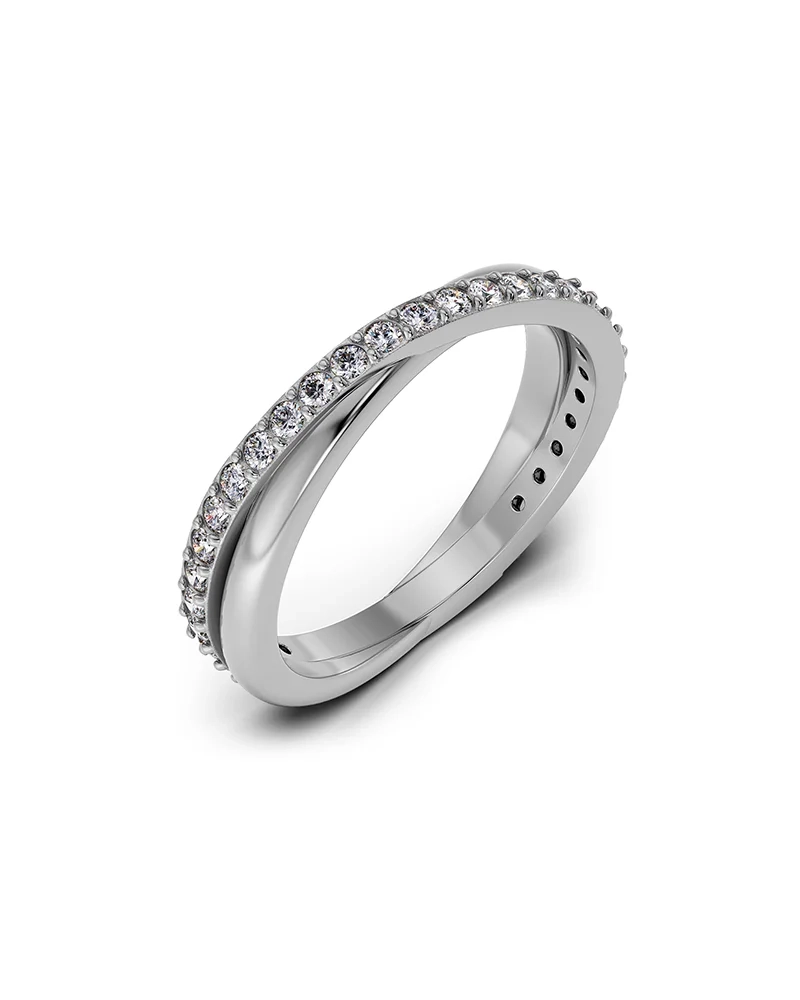 Edblad Twin Ring i sterling silver med två skenor